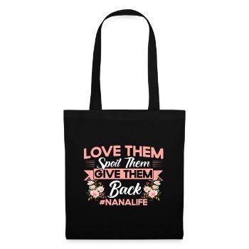 Love them Pamper them Give them back Grandma Gift - Tote Bag - black - Front
