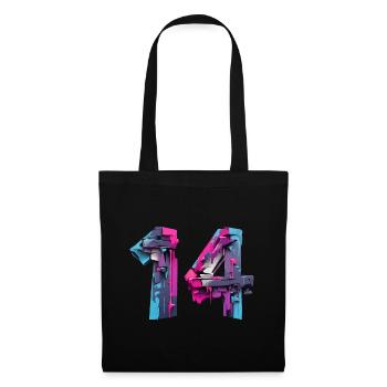 NON. 14 NUMÉRO 14 COOL 14E ANNIVERSAIRE - Sac en tissu - noir - Devant