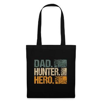 Chasseur Père Papa Hero Sprüch Drôle Rétro Style - Sac en tissu - noir - Devant