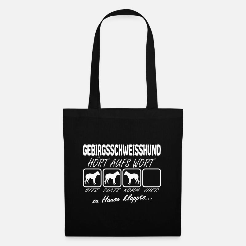Gebirgsschweisshund BGS hört aufs Wort Spruch - Stoffbeutel - Schwarz