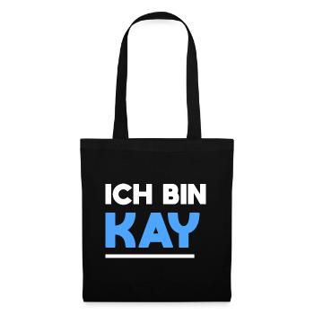 Kay Name Spruch für stolze Kays - Stoffbeutel - Schwarz - Vorne