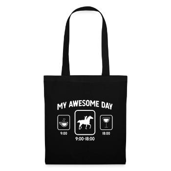 My great day - Wine - Horseback riding - - Tote Bag - black - Front