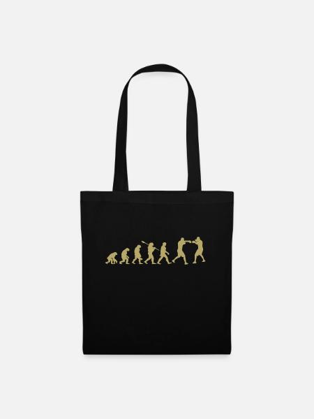 Evolution des Boxens | Boxer-Geschenk - Stoffbeutel - Schwarz