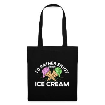 Je préfère profiter d’une glace à la crème glacée - Sac en tissu - noir - Devant