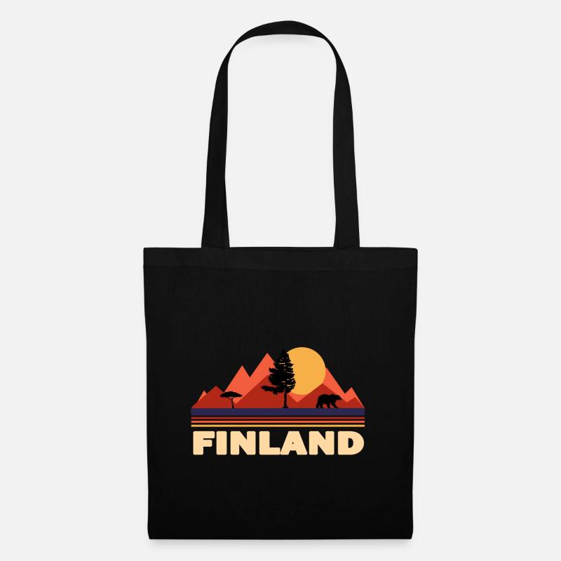 finnland - Stoffbeutel - Schwarz