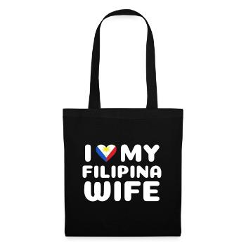 Filipina Wife Filipino Design für stolze Pinoys - Stoffbeutel - Schwarz - Vorne