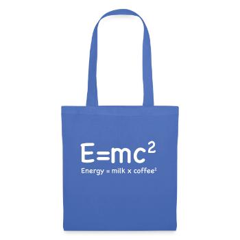 e=mc² - Énergie = Lait x Café² - Sac en tissu - bleu pâle - Devant