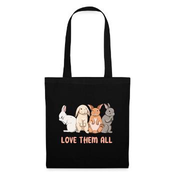 Conception de lapin mignon pour les propriétaires de lapins - Sac en tissu - noir - Devant
