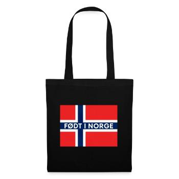 Drapeau norvégien – Né en Norvège - Sac en tissu - noir - Devant