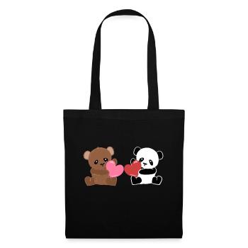Panda Bears AnimalLove Hearts Sweet Friends - Tote Bag - black - Front