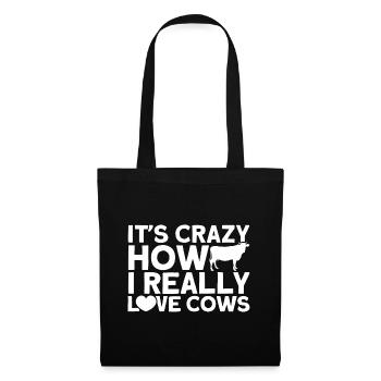 Crazy comme j’aime vraiment les vaches cadeau de vache - Sac en tissu - noir - Devant