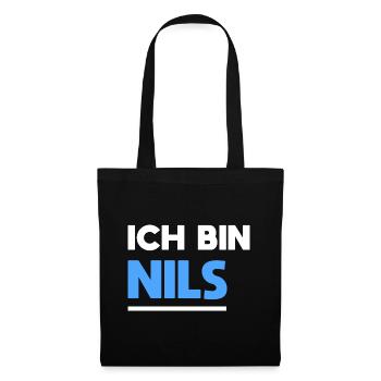 Nils Name Spruch für stolze Nils - Stoffbeutel - Schwarz - Vorne