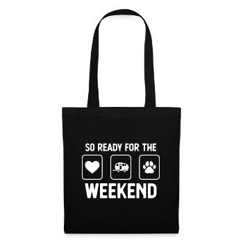 Si prêt pour le week-end - Dogpaw - Campin - Sac en tissu - noir - Devant