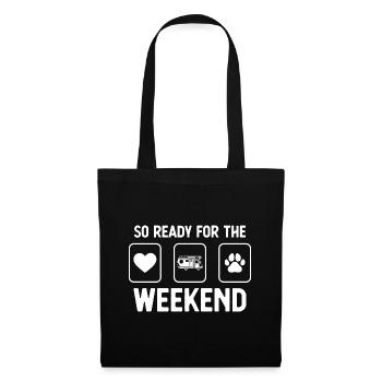 Si prêt pour le week-end - Dogpaw - Campin - Sac en tissu - noir - Devant