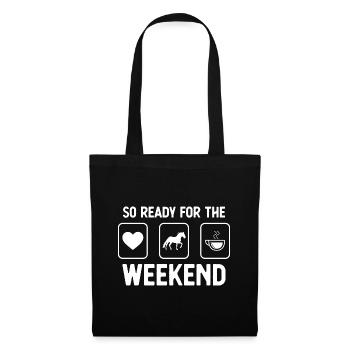 Donc prêt pour le week-end - café - cheval - - Sac en tissu - noir - Devant