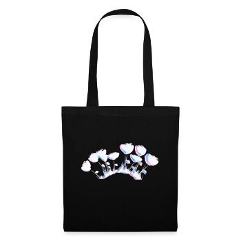 blumen rosa grass symbol pflanze glitzer - Stoffbeutel - Schwarz - Vorne