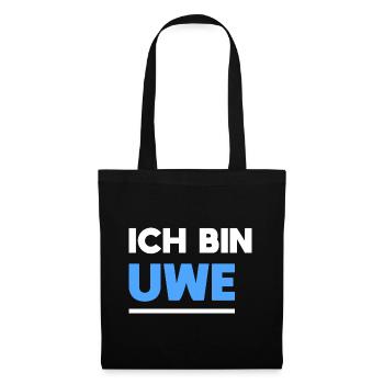 Uwe Name Spruch für stolze Uwes - Stoffbeutel - Schwarz - Vorne
