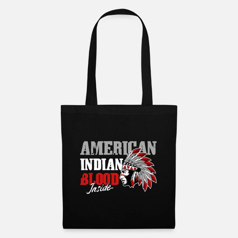 American Indian Blood Inside - Stoffbeutel - Schwarz