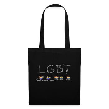 hearts lgbt love human rights symbol - Tote Bag - black - Front