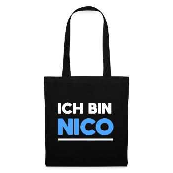 Nico Name Spruch für stolze Nicos - Stoffbeutel - Schwarz - Vorne