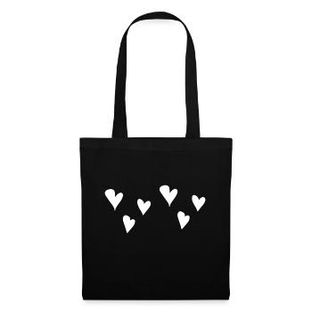 Motif : Coeurs, Coeur, Symbole, Amour - Sac en tissu - noir - Devant