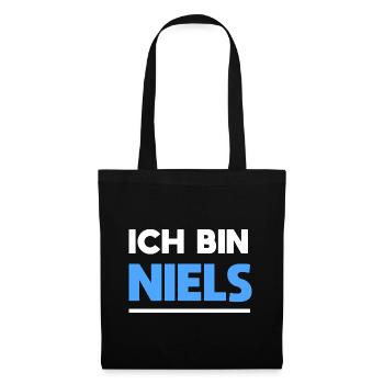 Niels Name Spruch für stolze Niels - Stoffbeutel - Schwarz - Vorne