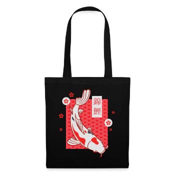 Koi Japanisches Muster - Stoffbeutel - Schwarz - Vorne
