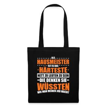 Hausmeister Facility Manager Hauswart Geschenkidee - Stoffbeutel - Schwarz - Vorne