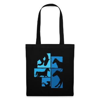Chevaux, cavaliers, design équestre - Sac en tissu - noir - Devant
