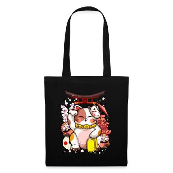 Maneki Neko Japanese Cat Kawaii Anime - Tote Bag - black - Front
