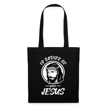 Je préfère être avec Jésus Croiser la foi chrétienne - Sac en tissu - noir - Devant