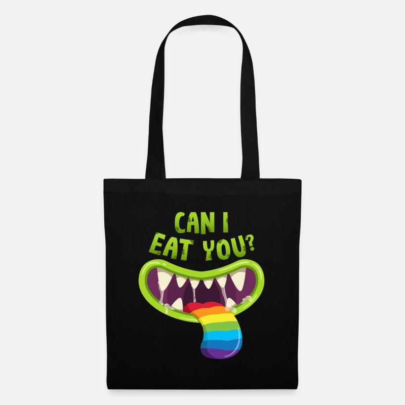 Can I Eat You? Schwul Lesbisch, CSD, Gay Pride - Stoffbeutel - Schwarz