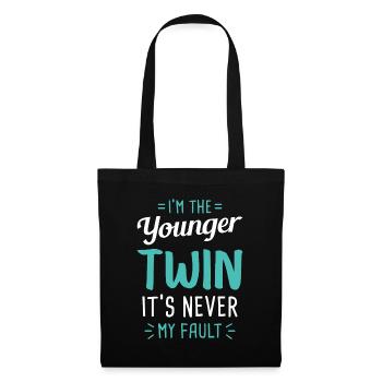 I M THE YOUNGER TWIN IT S NEVER MY FAULT - Stoffbeutel - Schwarz - Vorne