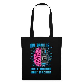 Intelligence artificielle / mi-homme, mi-machine - Sac en tissu - noir - Devant