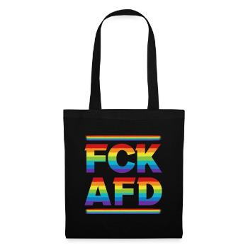 fck afd / Rainbow Colors Against Nazis - Tote Bag - black - Front