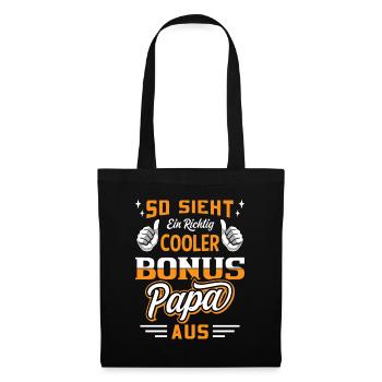 So sieht ein richtig cooler bonus papa aus Familie - Stoffbeutel - Schwarz - Vorne