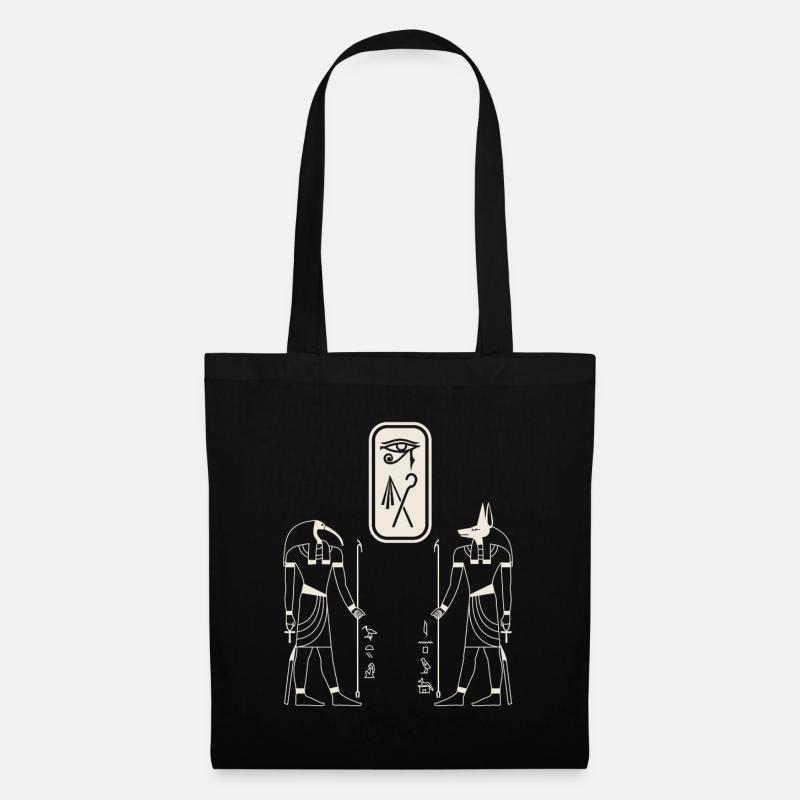 Egyptian osiris anubis thoth hieroglyhs - Tote Bag - black