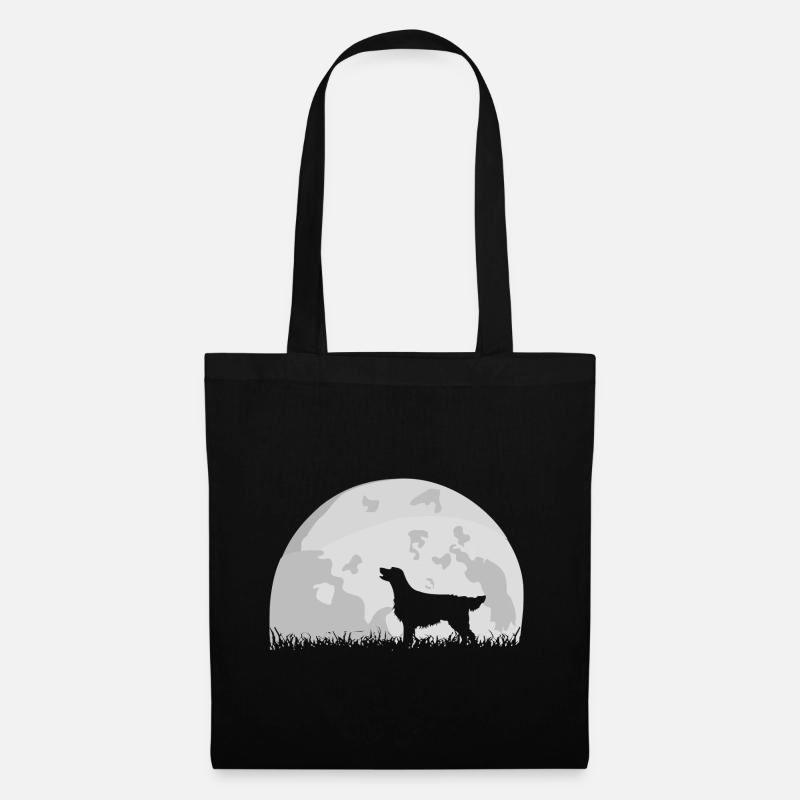 Flat Coated Retriever Vollmond - Stoffbeutel - Schwarz