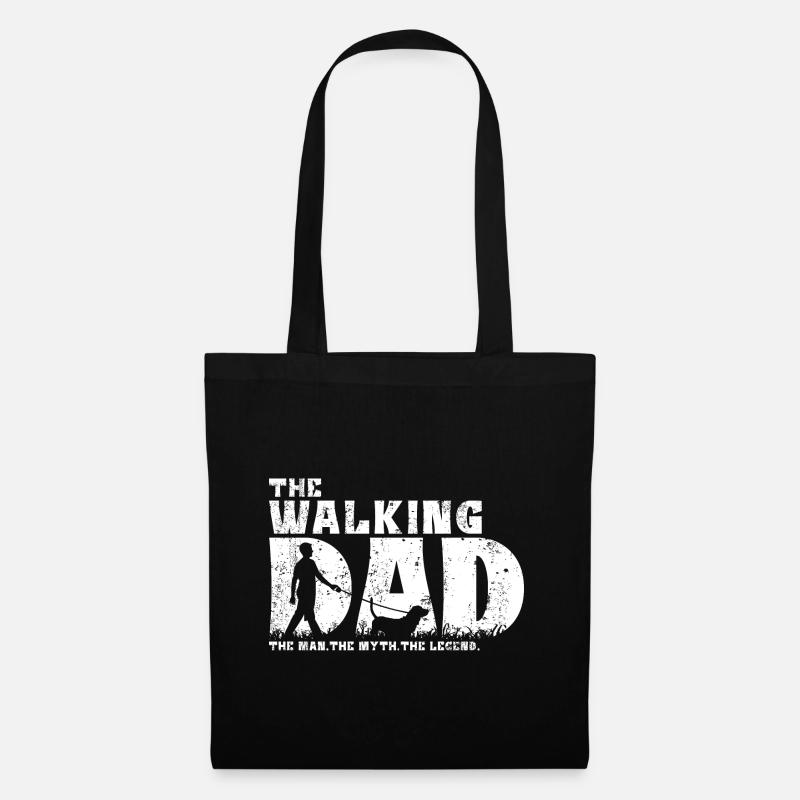 Basset Hound Papa Opa The Walking Dad Geschenk - Stoffbeutel - Schwarz