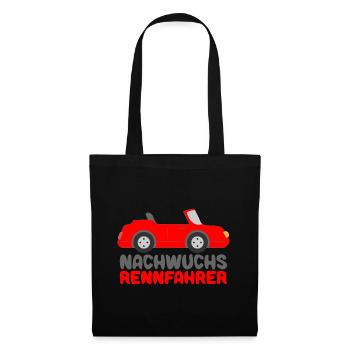 Nachwuchs Auto Rennfahrer Rennwagen Baby Jungen - Stoffbeutel - Schwarz - Vorne