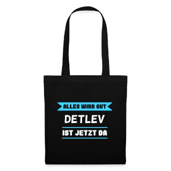 Detlev Name Design für stolze Detlevs - Stoffbeutel - Schwarz - Vorne