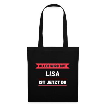Lisa Name Design für stolze Lisas - Stoffbeutel - Schwarz - Vorne