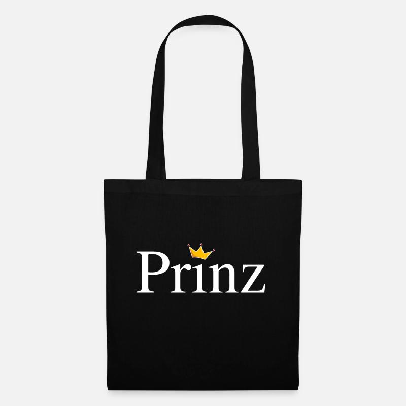 Prinz mit Krone - Stoffbeutel - Schwarz
