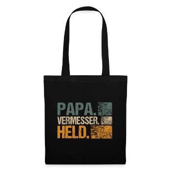 Vermesser Geometer Papa Held Geschenkidee - Stoffbeutel - Schwarz - Vorne