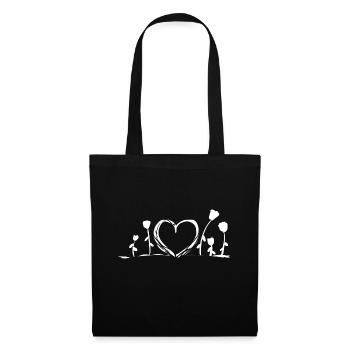 heart nature flowers roses climate protection nature love - Tote Bag - black - Front