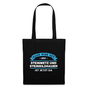 Steinmetz Steinbildhauer Design für Handwerker - Stoffbeutel - Schwarz - Vorne