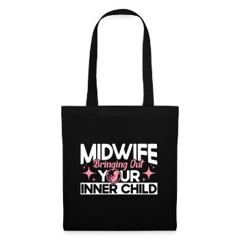 Sage-femme LD Travail Obstétricien Cadeau - Sac en tissu - noir - Devant