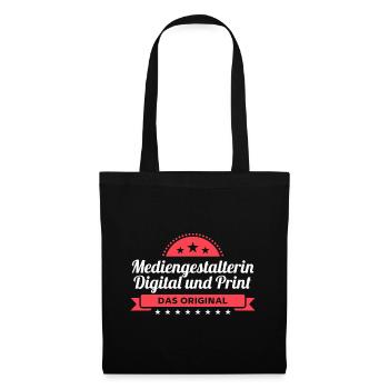 Mediengestalterin Digital Print Design für Profis - Stoffbeutel - Schwarz - Vorne