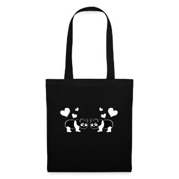 Amour animal Pandas Pandas animaux - Sac en tissu - noir - Devant