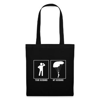 Son mari - Mon mari - Parapente li - Sac en tissu - noir - Devant